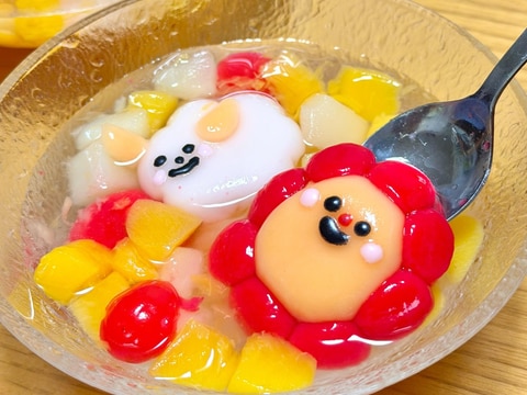 サンサンくもりんのもちもち♪白玉フルーツポンチ☆